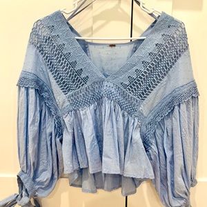 Free People Periwinkle Blue Blouse. SIZE M.